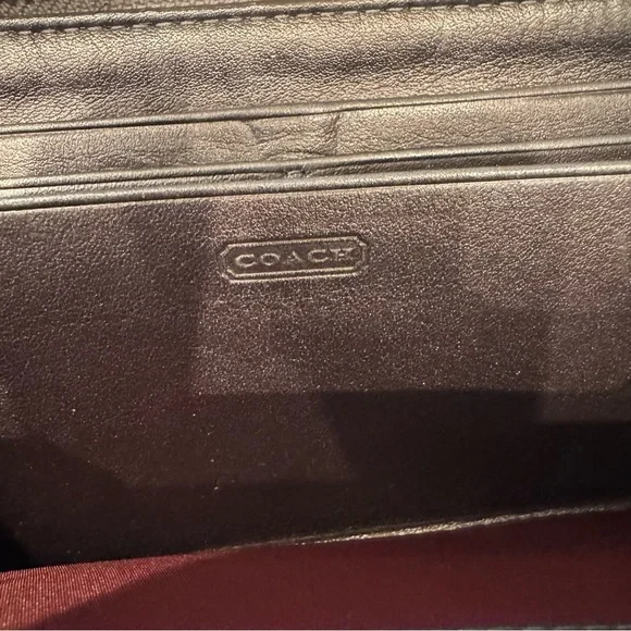 Coach Gray Metallic Zoe Leather Zippered Accordion Wallet - Picture 9 of 15